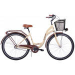 Mestský bicykel 28" Kozbike K23 3 prevodový Krémovo - hnedý